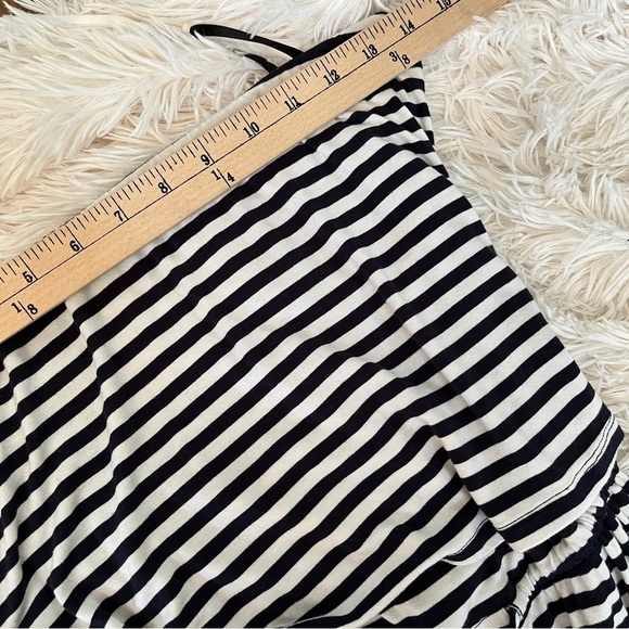 BAR III Tiered Strapless Maxi Dress | Black White Stripe | Size Medium - Picture 10 of 13